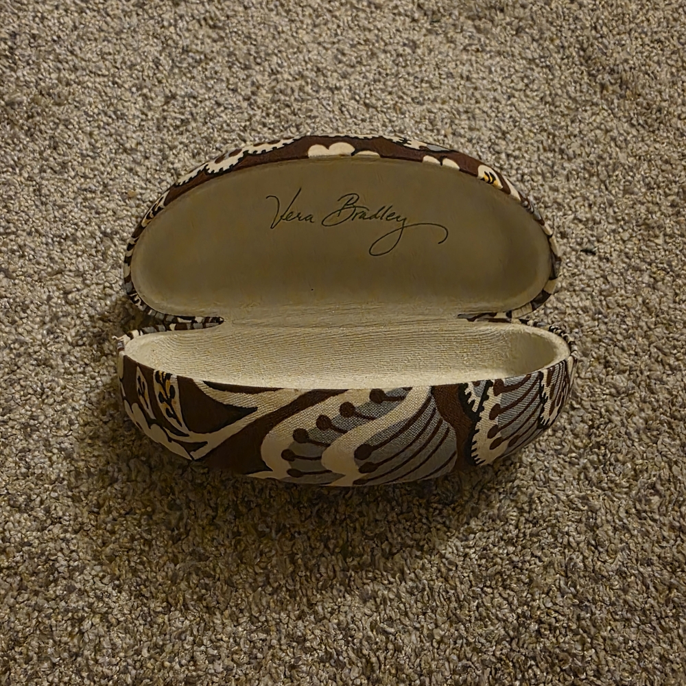 Vera Bradley Brown Floral Eyeglass Case